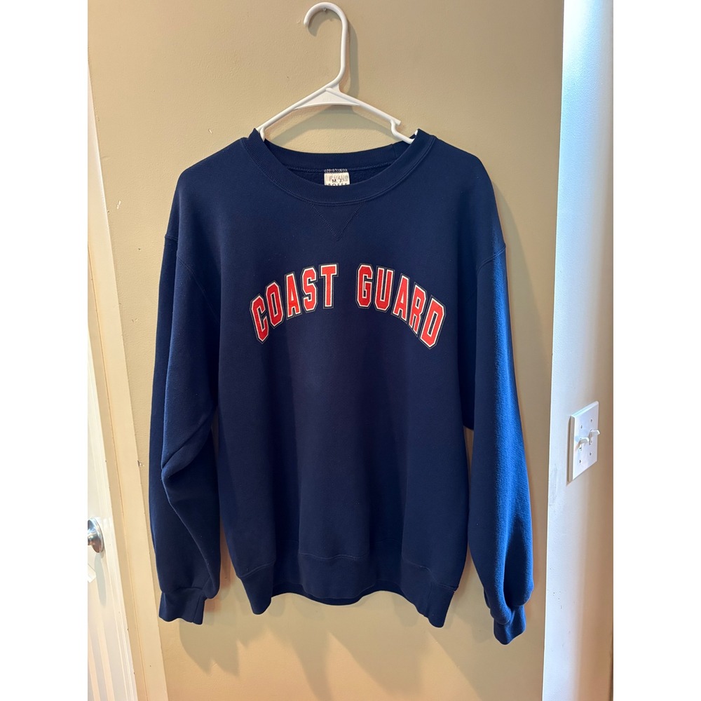 Vintage MJ Soffe Coast Guard Sweatshirt Navy Blue Mens Medium Made in USA